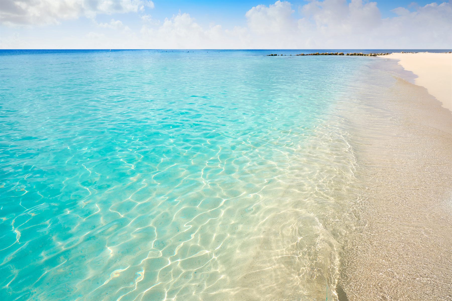 Playa Palancar, a palm-lined Caribbean beach on Cozumel